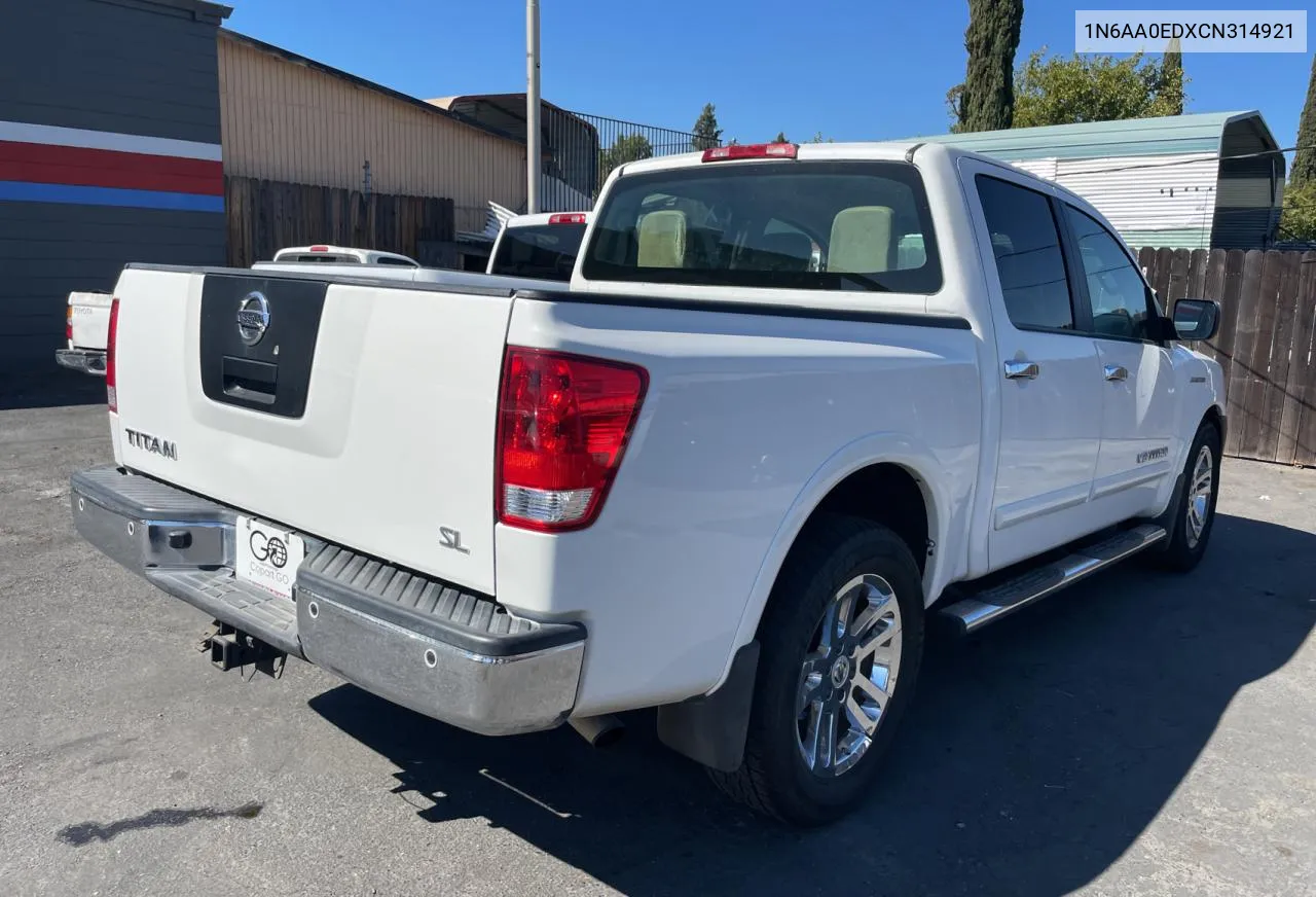 2012 Nissan Titan S VIN: 1N6AA0EDXCN314921 Lot: 73793904