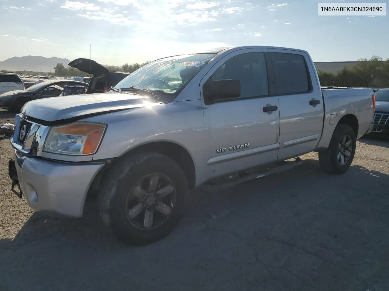 2012 Nissan Titan S VIN: 1N6AA0EK3CN324690 Lot: 75953664