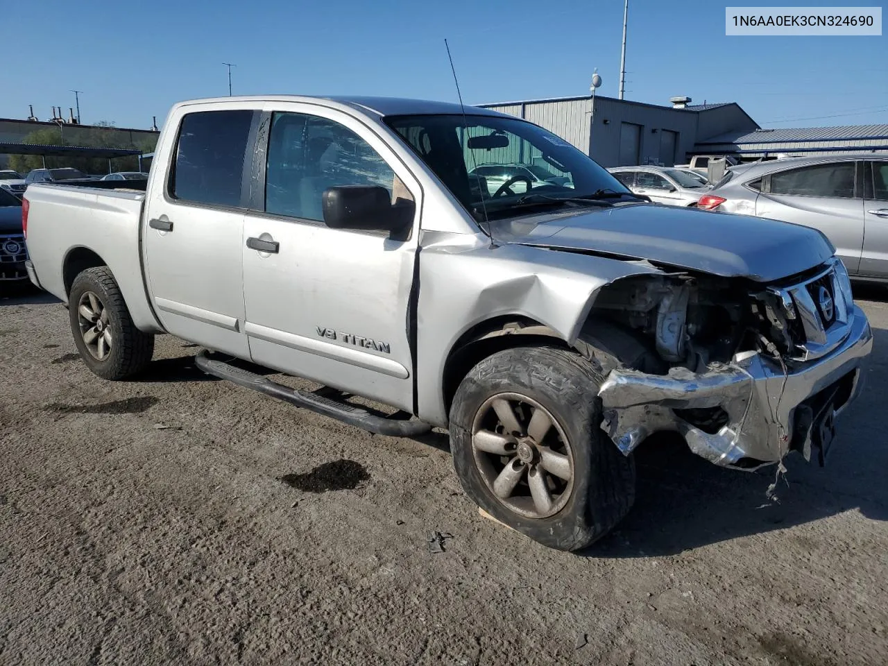 2012 Nissan Titan S VIN: 1N6AA0EK3CN324690 Lot: 75953664