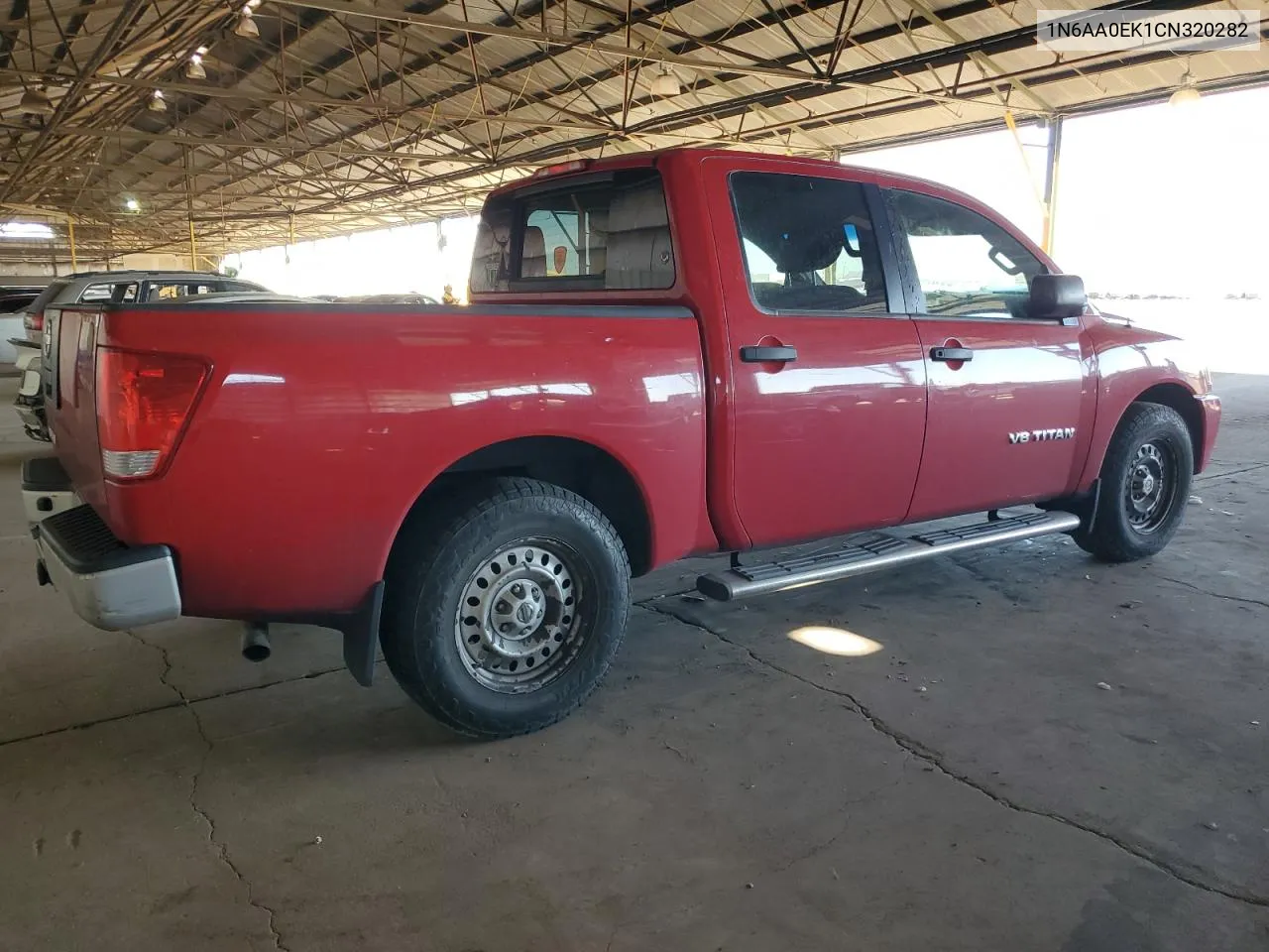 2012 Nissan Titan S VIN: 1N6AA0EK1CN320282 Lot: 77890944