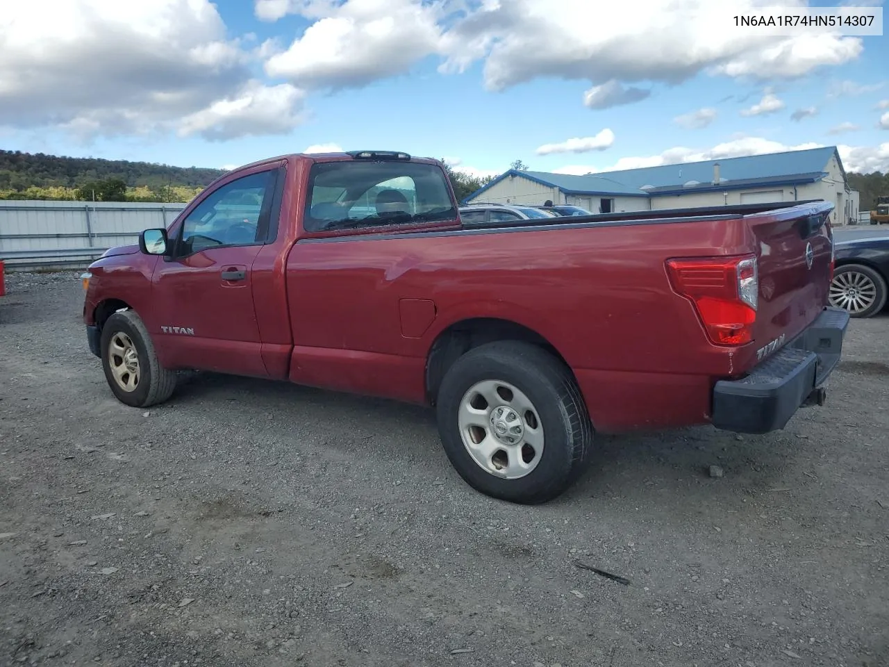 2017 Nissan Titan S VIN: 1N6AA1R74HN514307 Lot: 76174164