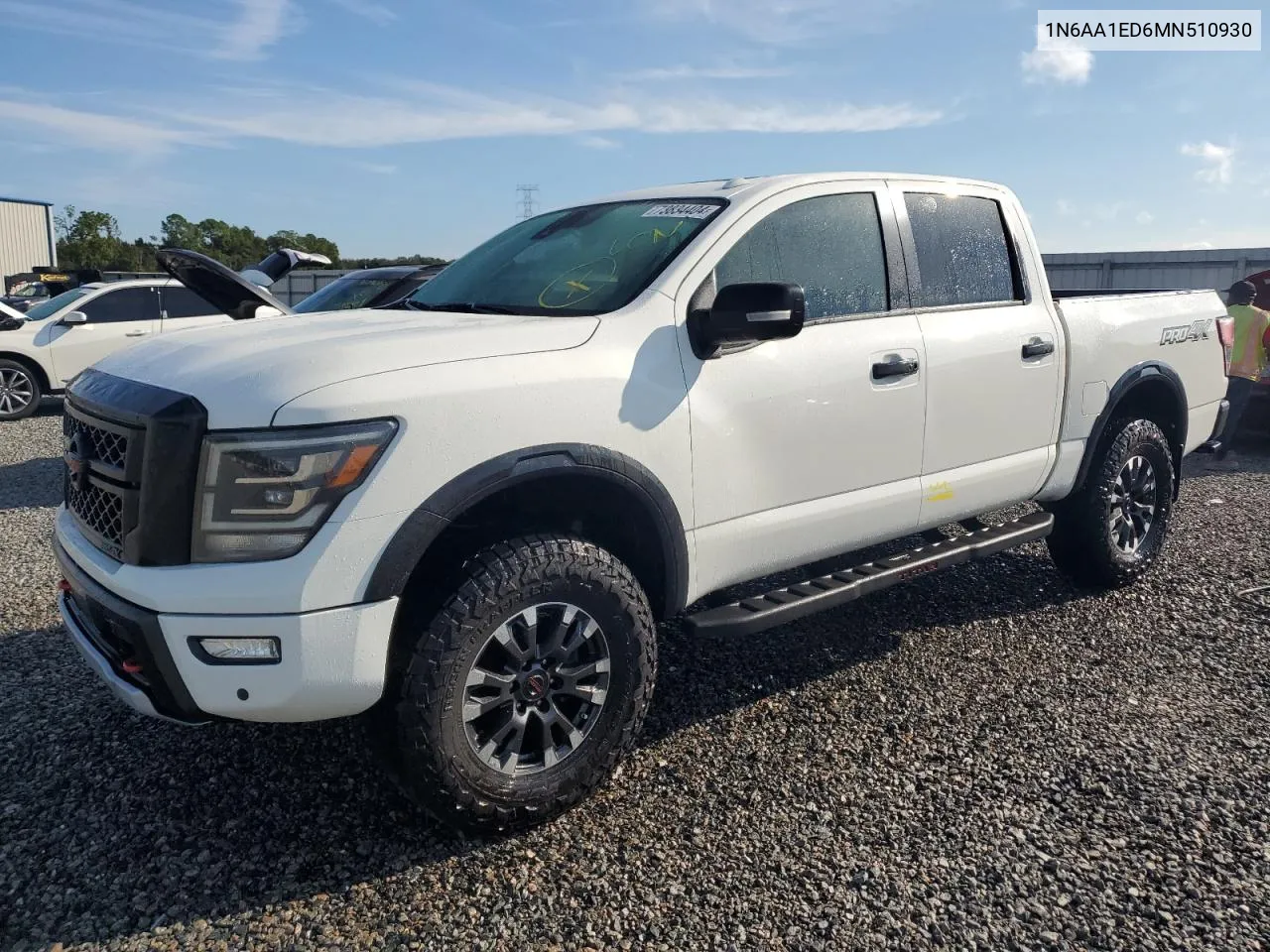 2021 Nissan Titan Sv VIN: 1N6AA1ED6MN510930 Lot: 73834404