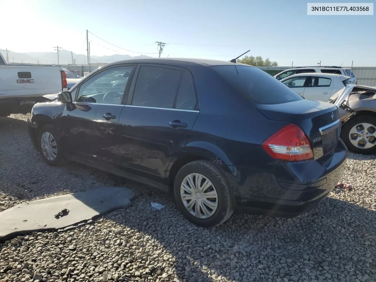 2007 Nissan Versa S VIN: 3N1BC11E77L403568 Lot: 69516764