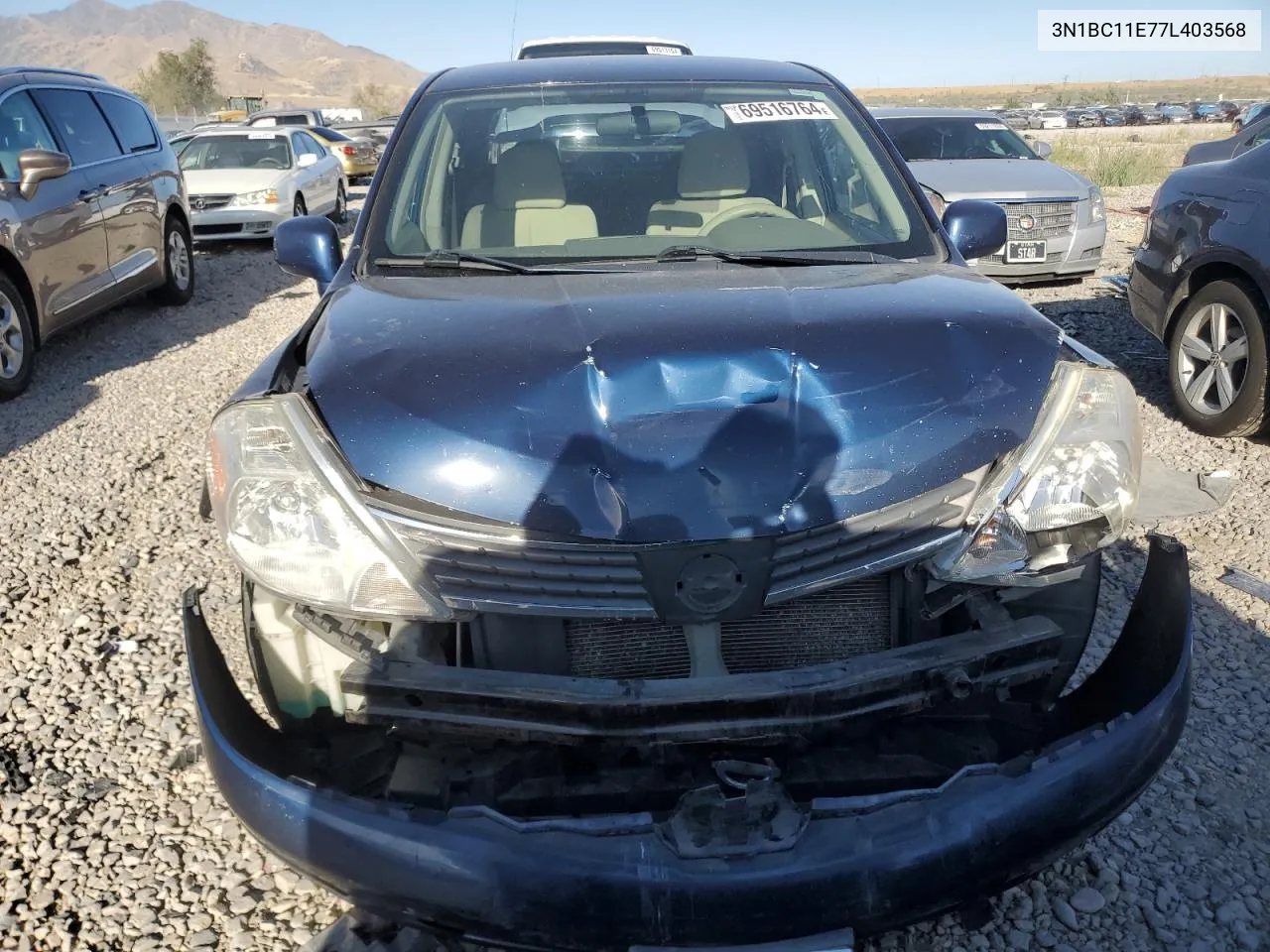 2007 Nissan Versa S VIN: 3N1BC11E77L403568 Lot: 69516764