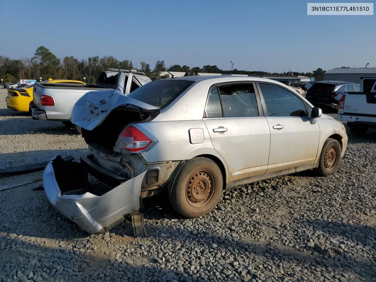 2007 Nissan Versa S VIN: 3N1BC11E77L451510 Lot: 77894064