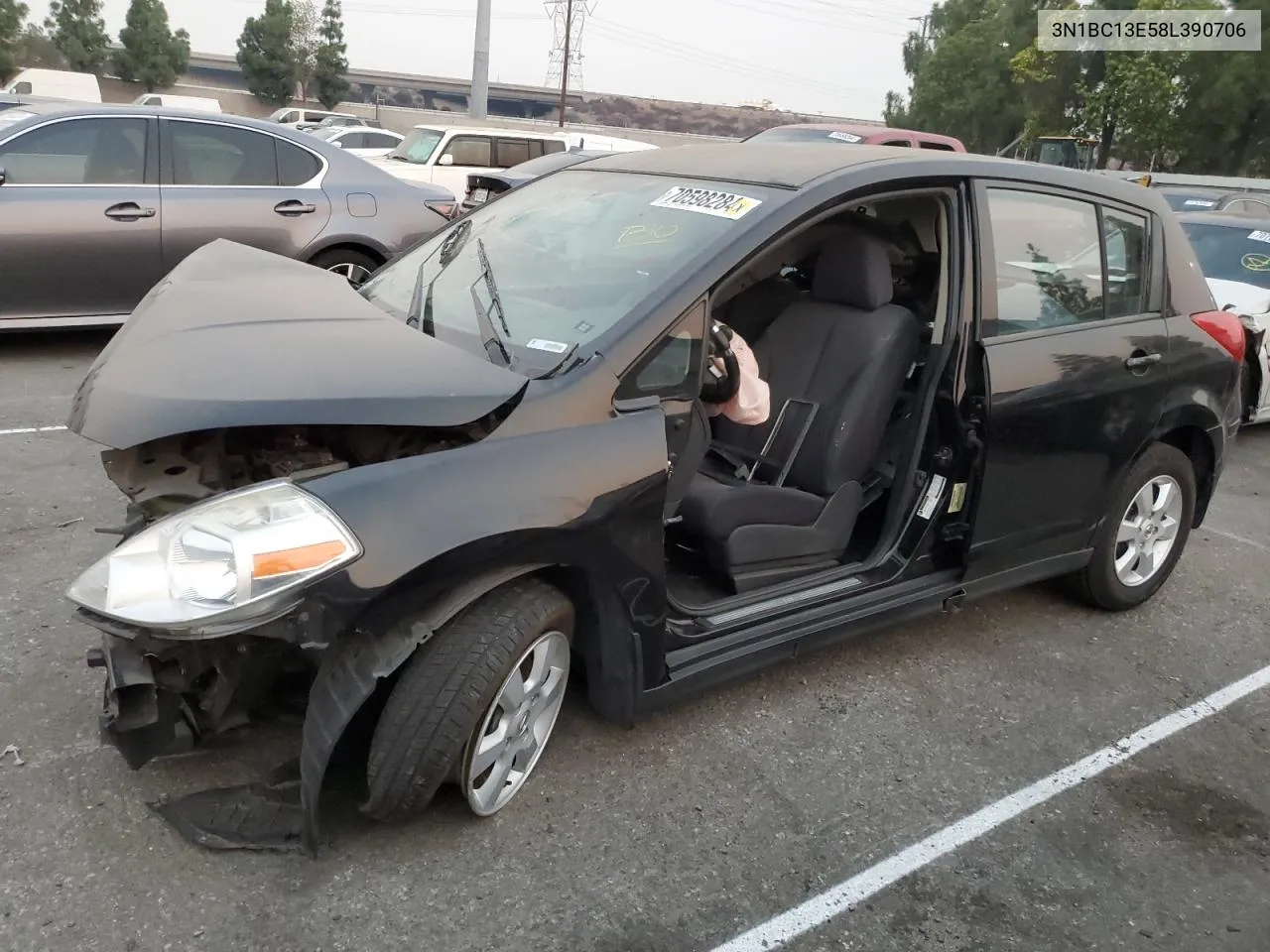 2008 Nissan Versa S VIN: 3N1BC13E58L390706 Lot: 70598284