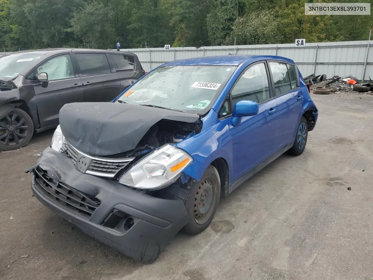 2008 Nissan Versa S VIN: 3N1BC13EX8L393701 Lot: 71596324