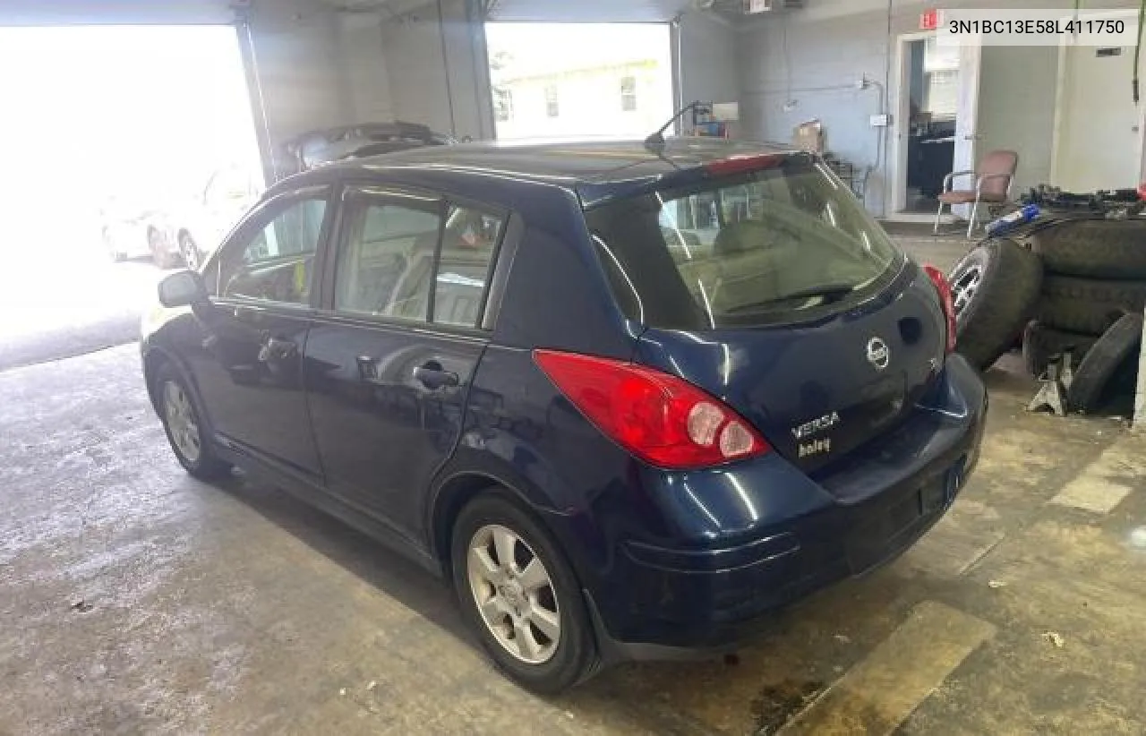 2008 Nissan Versa S VIN: 3N1BC13E58L411750 Lot: 72547354