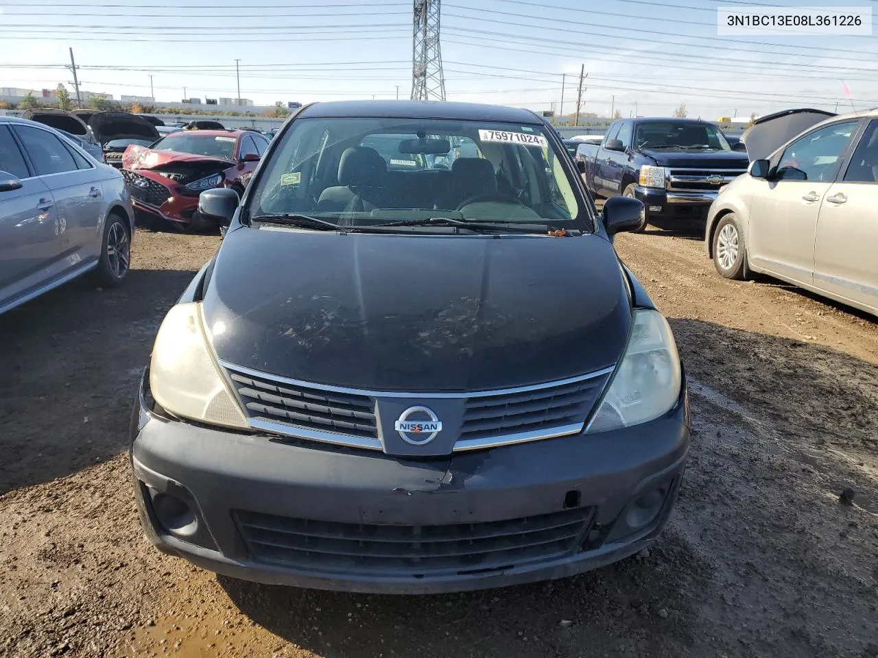 2008 Nissan Versa S VIN: 3N1BC13E08L361226 Lot: 75971024