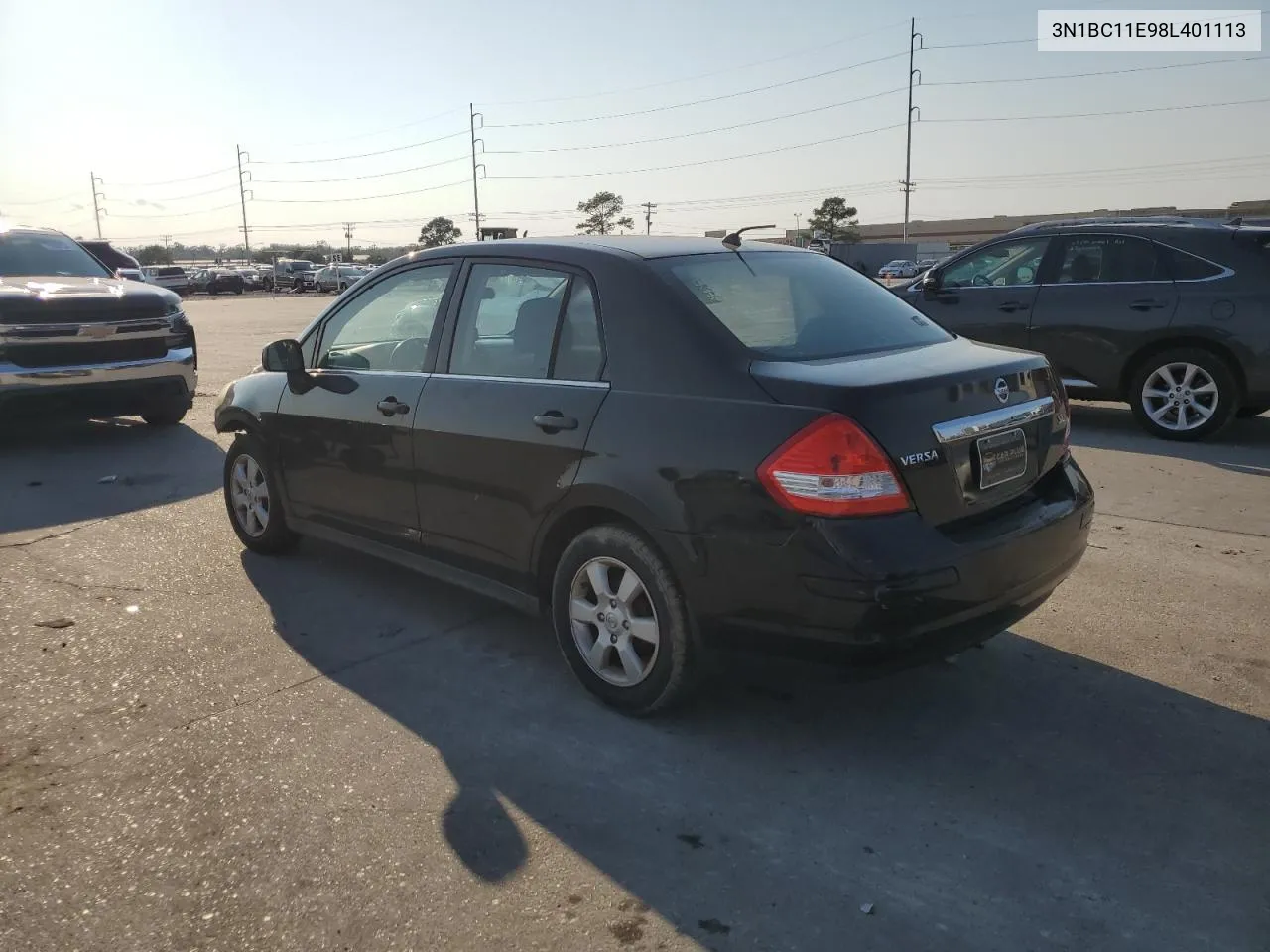 2008 Nissan Versa S VIN: 3N1BC11E98L401113 Lot: 76026004