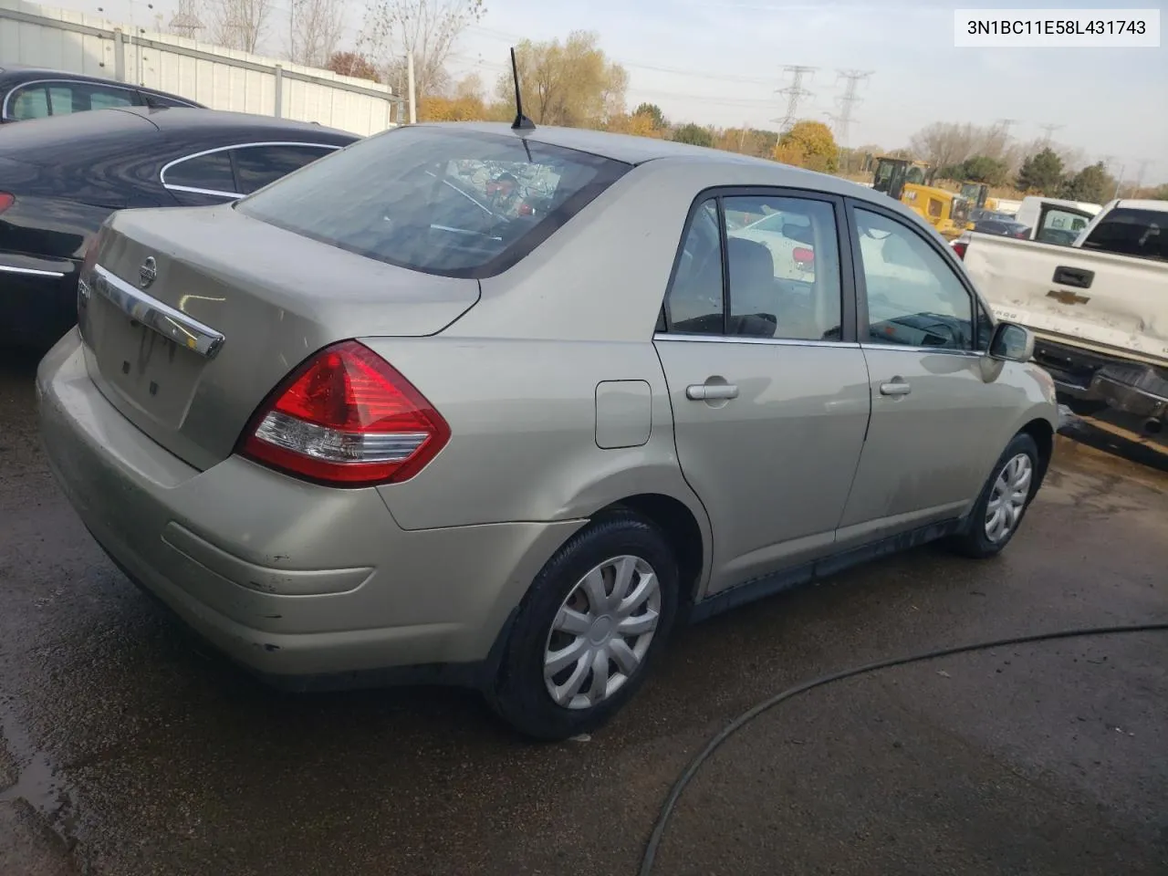 2008 Nissan Versa S VIN: 3N1BC11E58L431743 Lot: 77894244