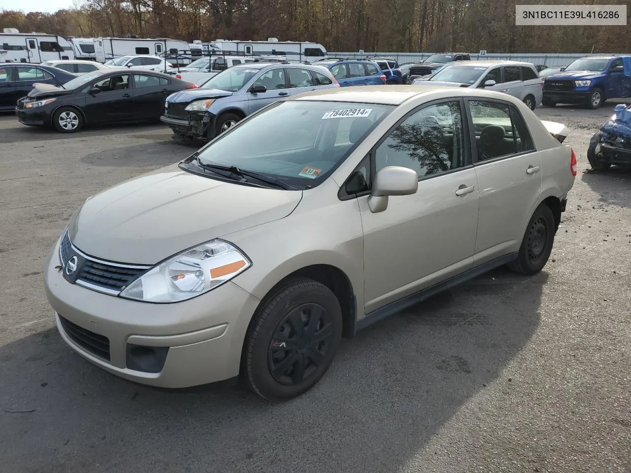 2009 Nissan Versa S VIN: 3N1BC11E39L416286 Lot: 78402914