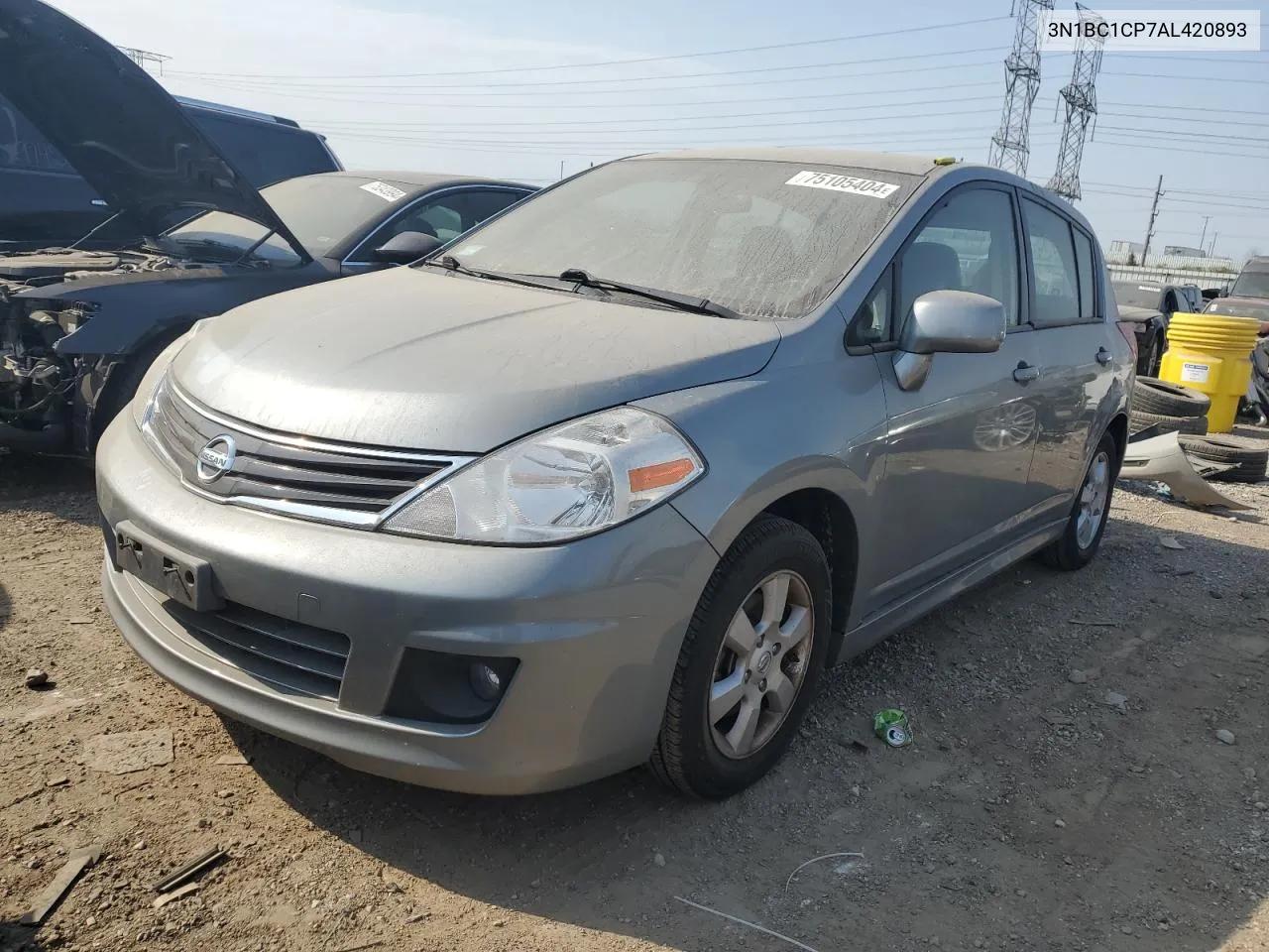 2010 Nissan Versa S VIN: 3N1BC1CP7AL420893 Lot: 75105404