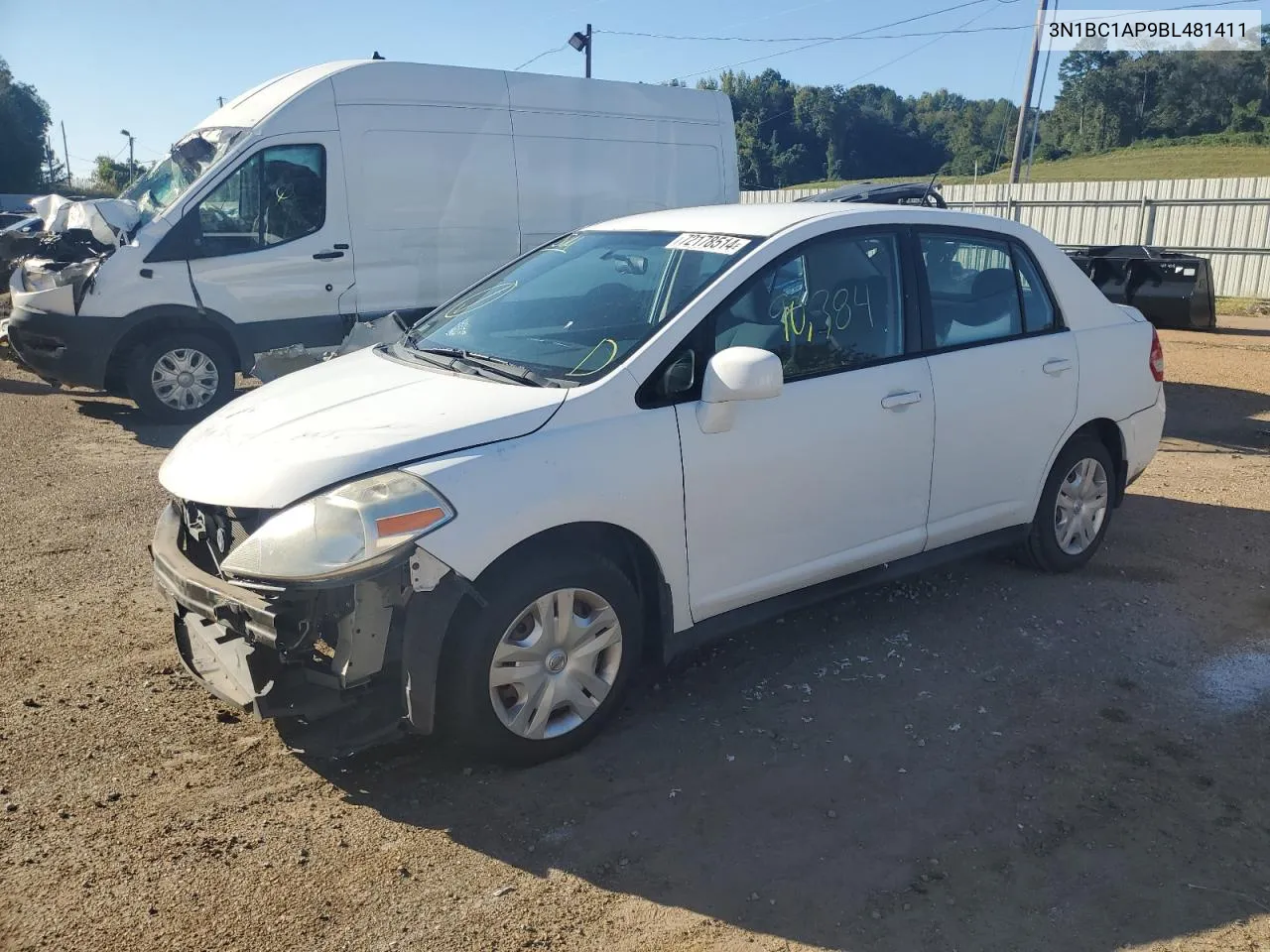 2011 Nissan Versa S VIN: 3N1BC1AP9BL481411 Lot: 72178514