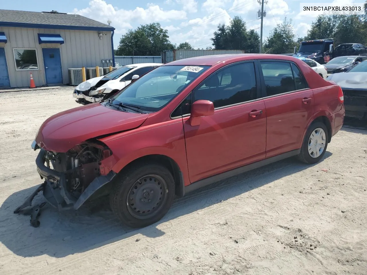 2011 Nissan Versa S VIN: 3N1BC1APXBL433013 Lot: 72451494