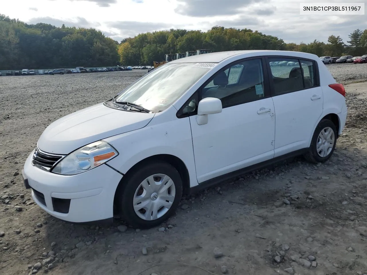 2011 Nissan Versa S VIN: 3N1BC1CP3BL511967 Lot: 72865994