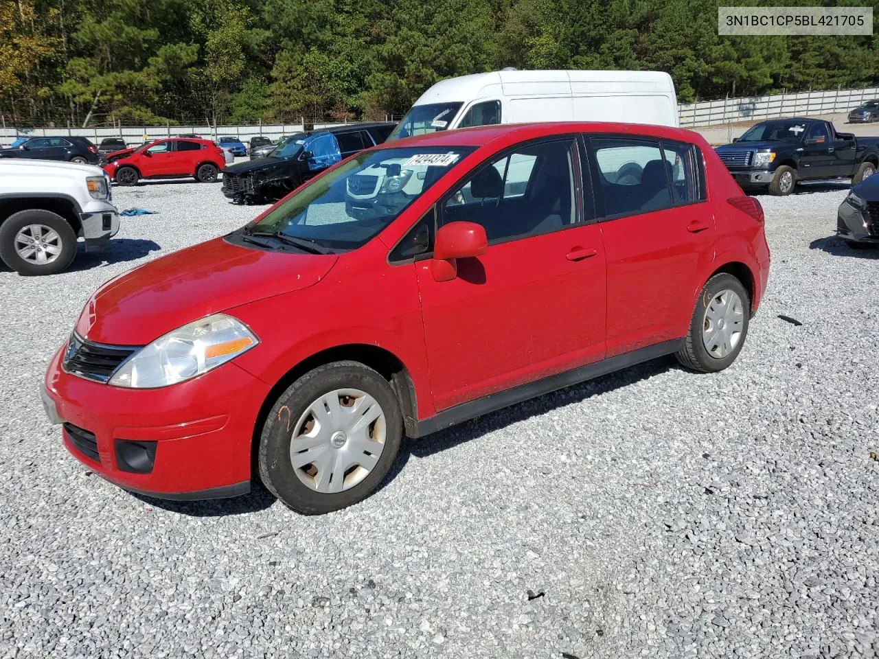 2011 Nissan Versa S VIN: 3N1BC1CP5BL421705 Lot: 74244374