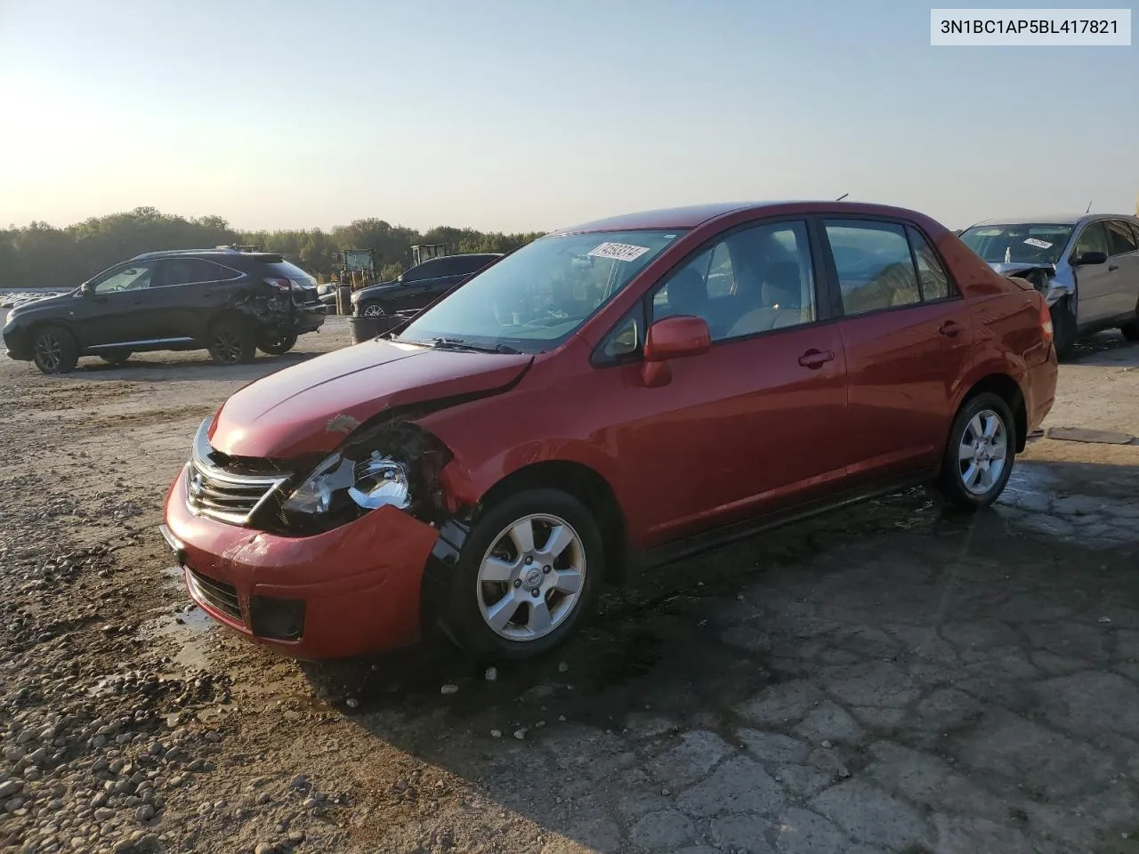 2011 Nissan Versa S VIN: 3N1BC1AP5BL417821 Lot: 74593314