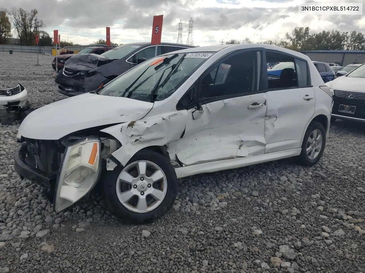 2011 Nissan Versa S VIN: 3N1BC1CPXBL514722 Lot: 75705784