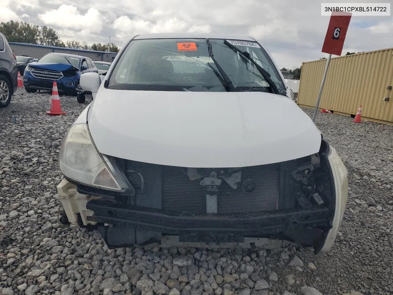 2011 Nissan Versa S VIN: 3N1BC1CPXBL514722 Lot: 75705784