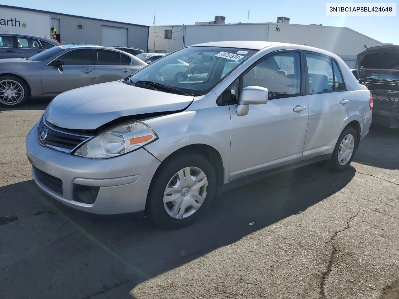 2011 Nissan Versa S VIN: 3N1BC1AP8BL424648 Lot: 76751934