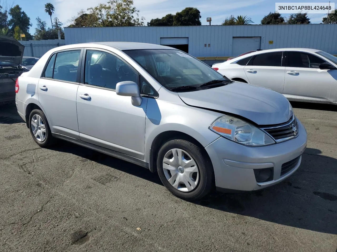 2011 Nissan Versa S VIN: 3N1BC1AP8BL424648 Lot: 76751934