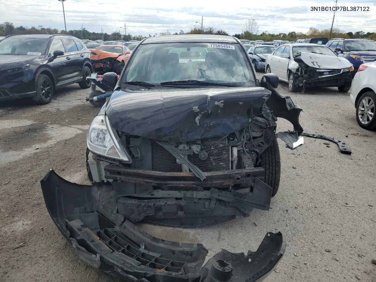 2011 Nissan Versa S VIN: 3N1BC1CP7BL387122 Lot: 77585494