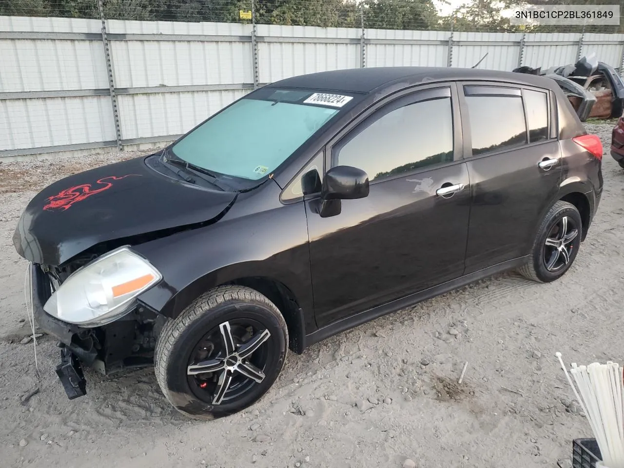 2011 Nissan Versa S VIN: 3N1BC1CP2BL361849 Lot: 78668224