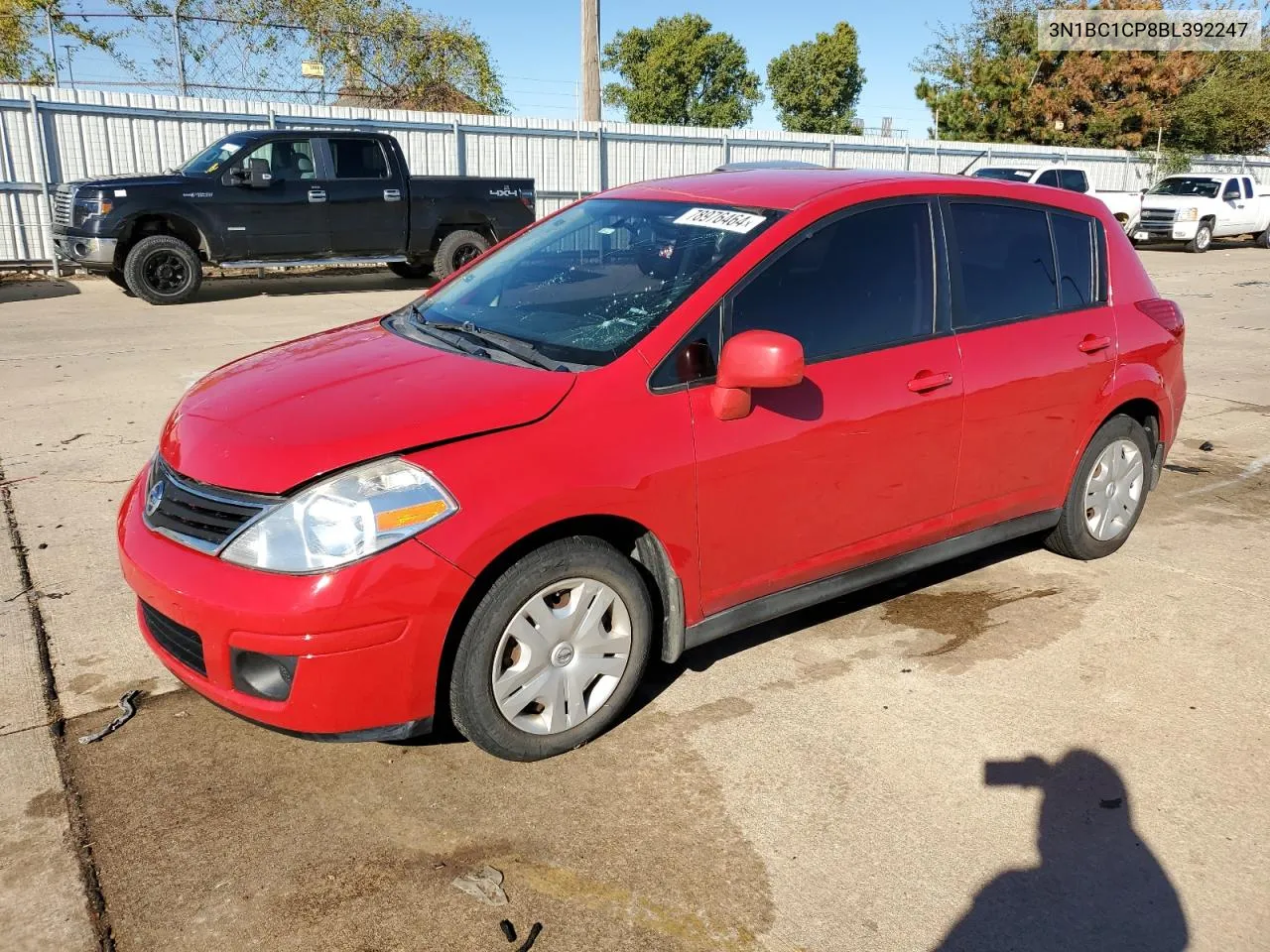 2011 Nissan Versa S VIN: 3N1BC1CP8BL392247 Lot: 78976464