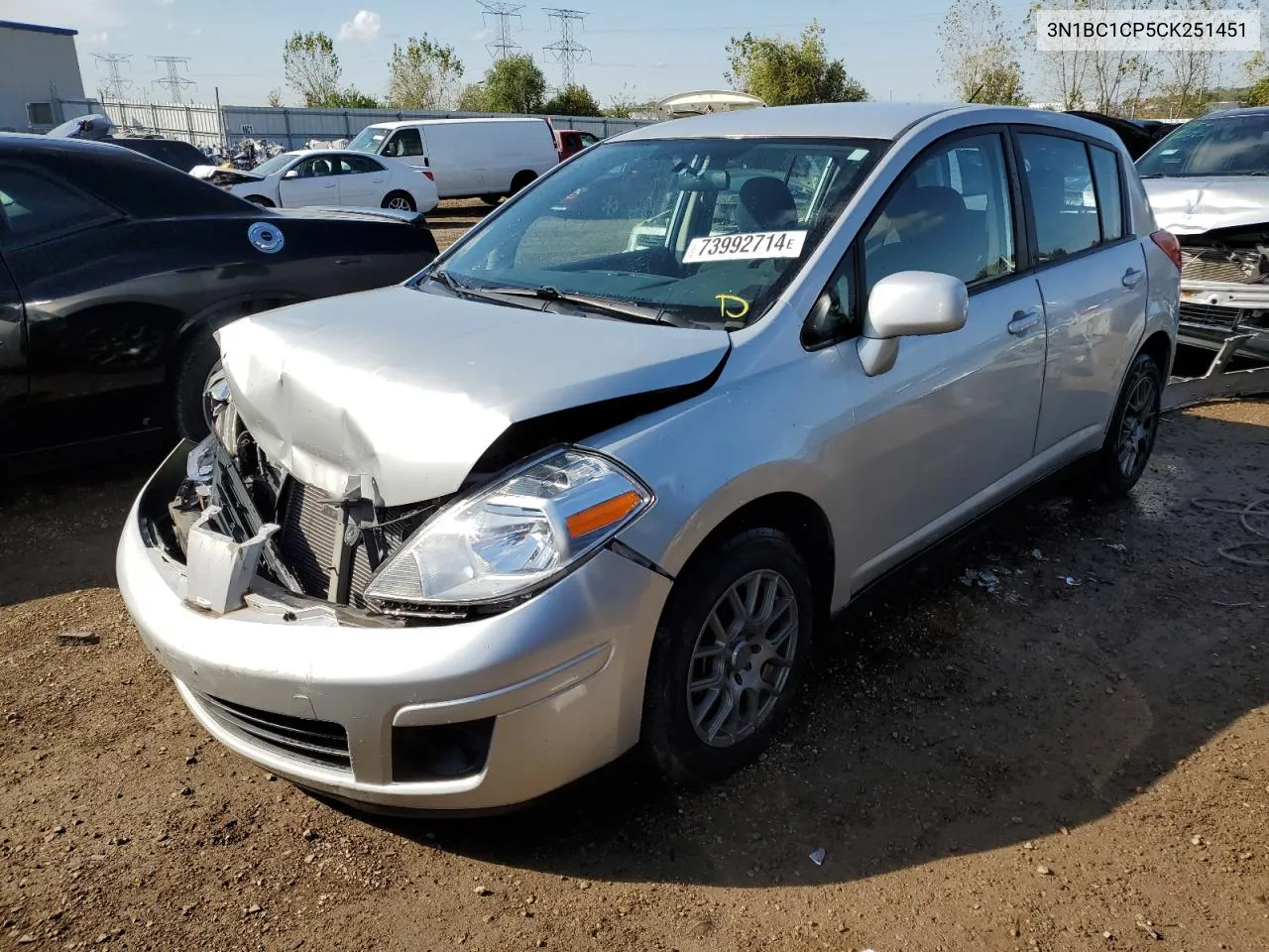 2012 Nissan Versa S VIN: 3N1BC1CP5CK251451 Lot: 73992714