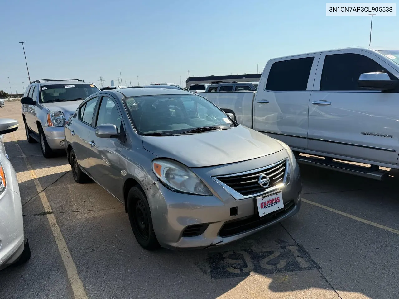 2012 Nissan Versa S VIN: 3N1CN7AP3CL905538 Lot: 76043974