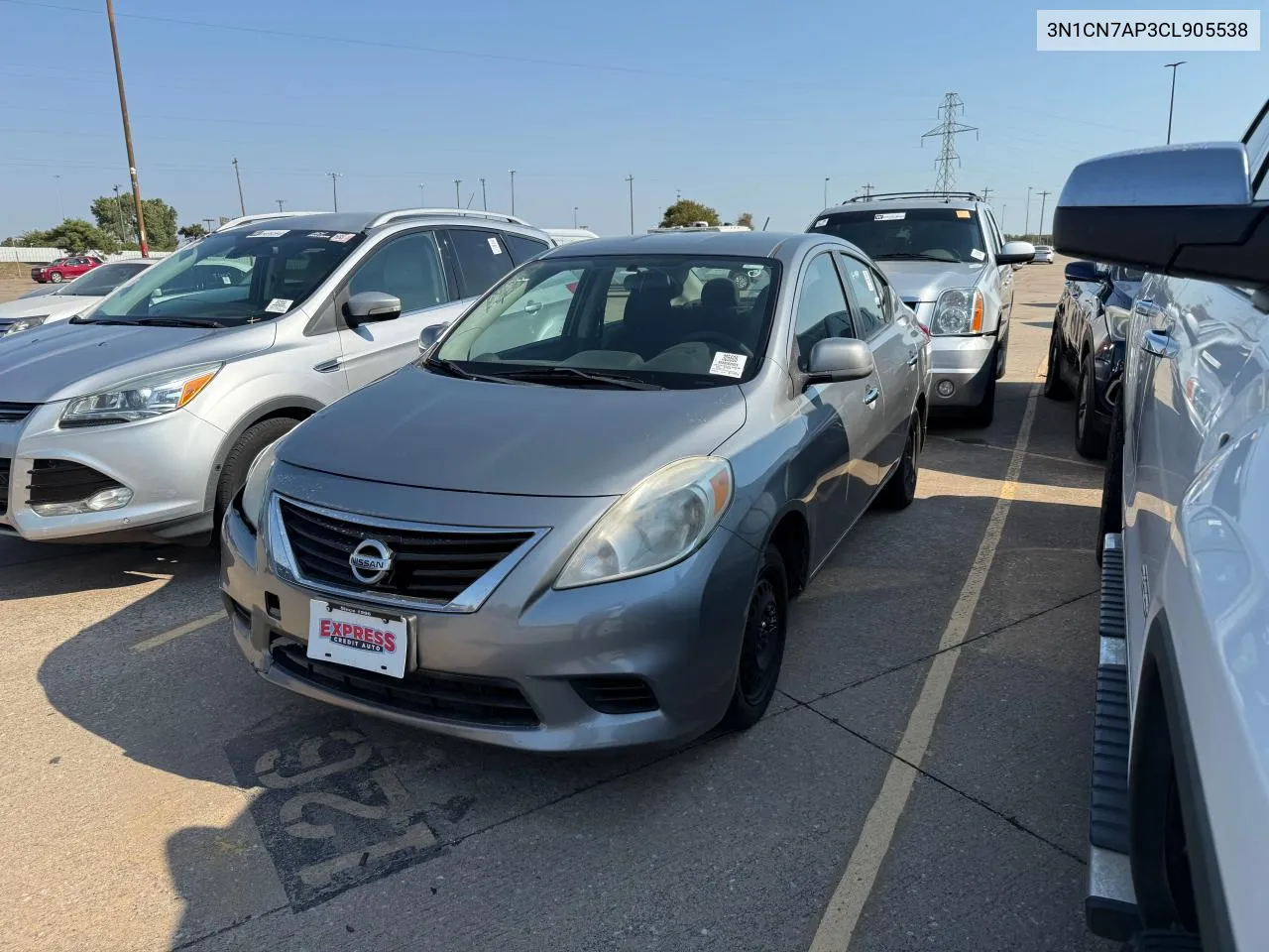 2012 Nissan Versa S VIN: 3N1CN7AP3CL905538 Lot: 76043974