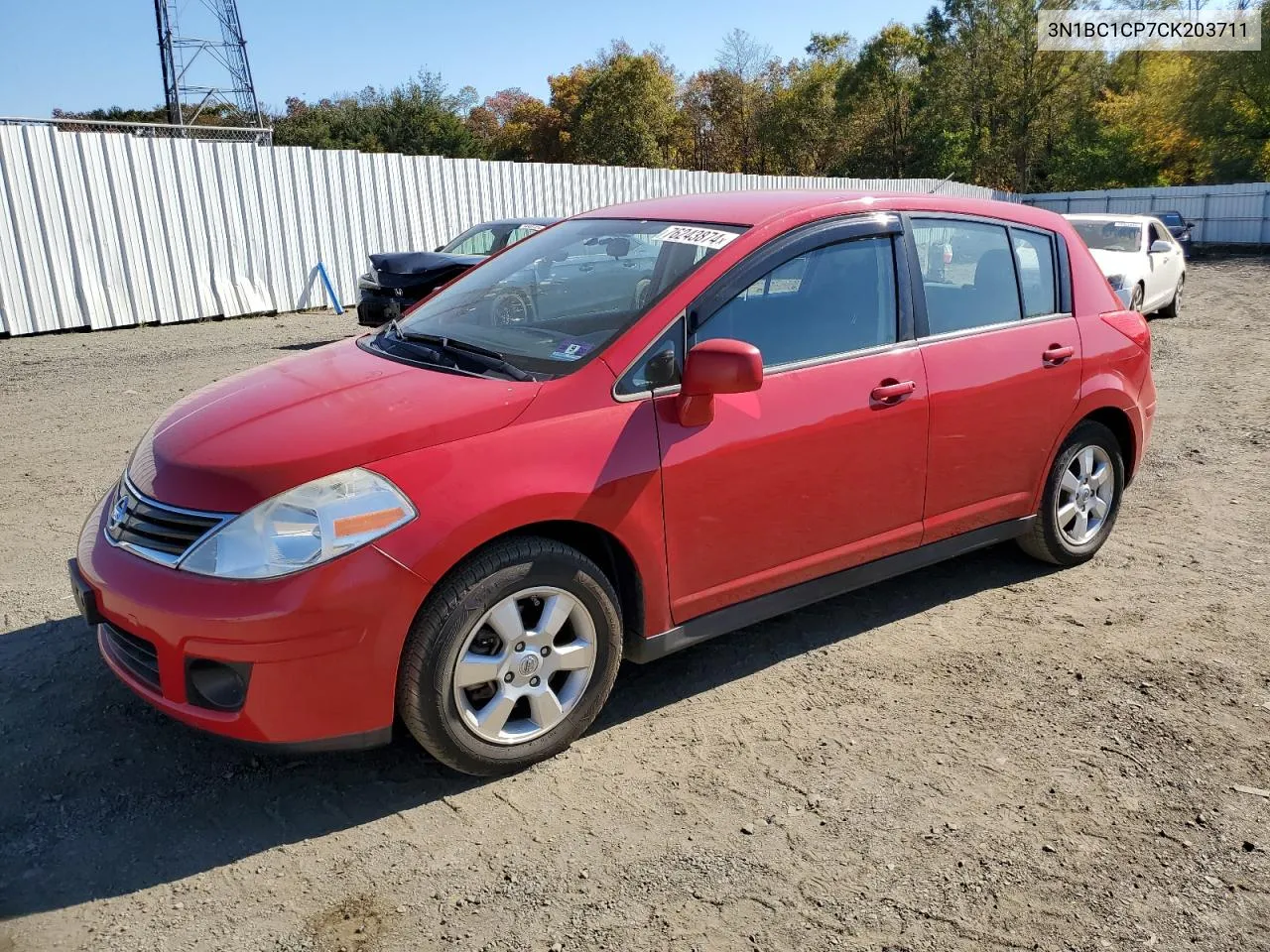 2012 Nissan Versa S VIN: 3N1BC1CP7CK203711 Lot: 76243874