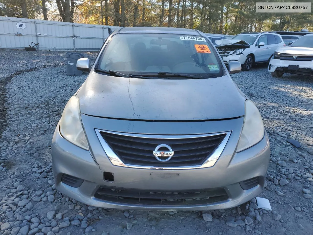 2012 Nissan Versa S VIN: 3N1CN7AP4CL830767 Lot: 77544794