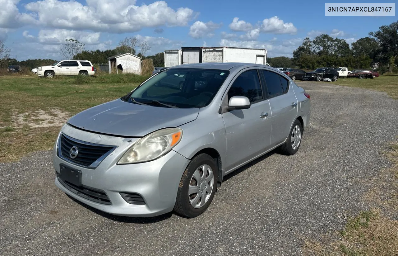 2012 Nissan Versa S VIN: 3N1CN7APXCL847167 Lot: 80990114