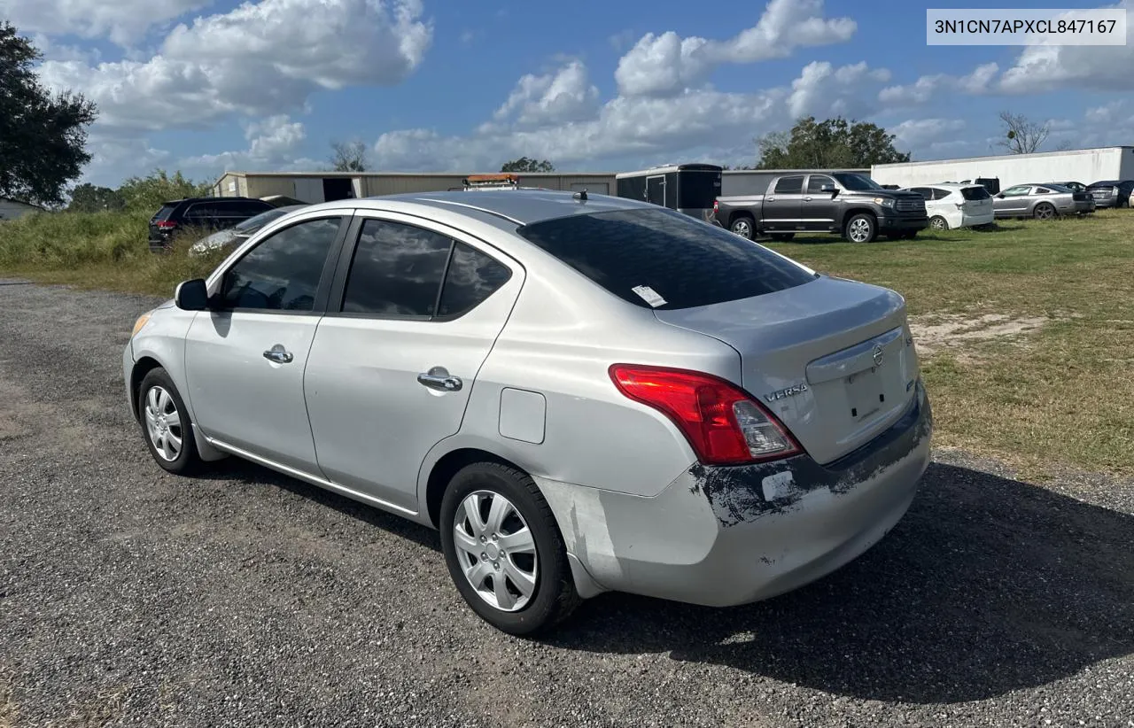 2012 Nissan Versa S VIN: 3N1CN7APXCL847167 Lot: 80990114