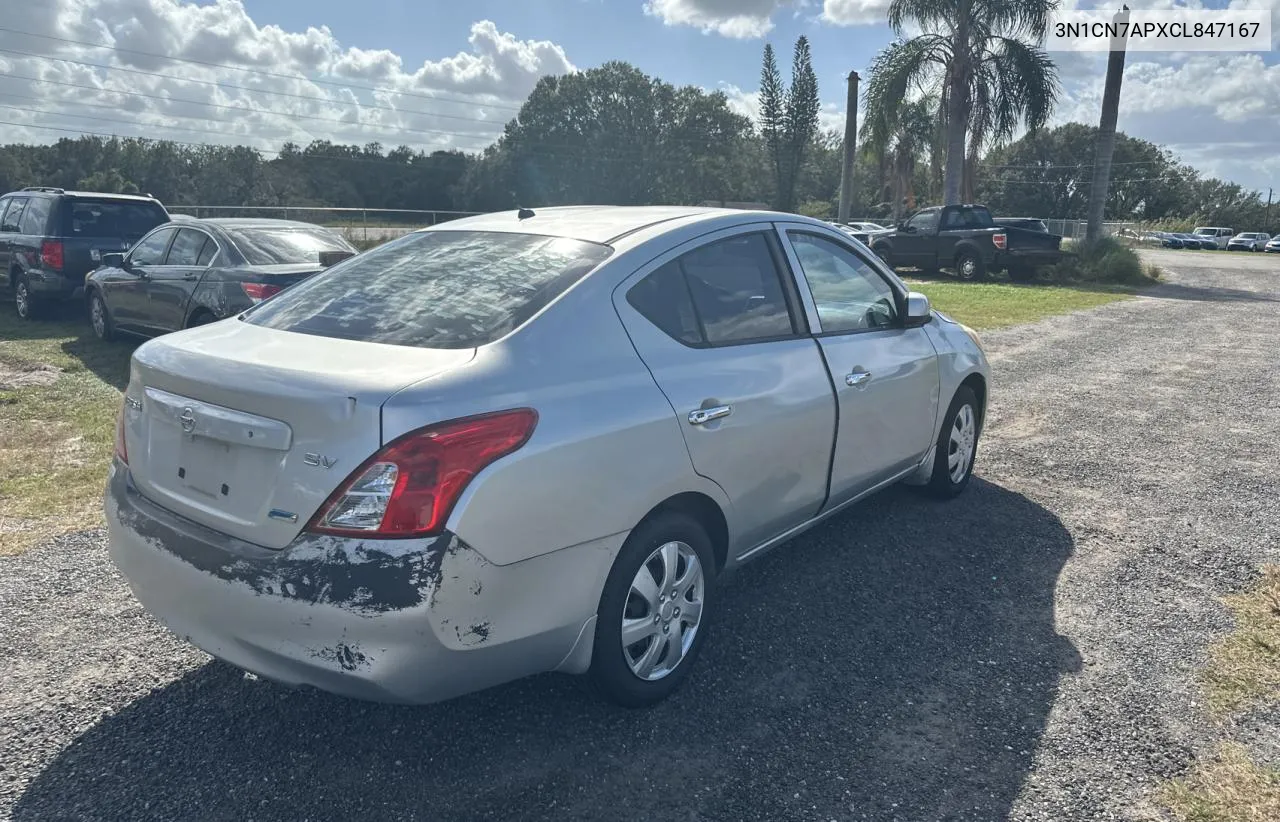 2012 Nissan Versa S VIN: 3N1CN7APXCL847167 Lot: 80990114