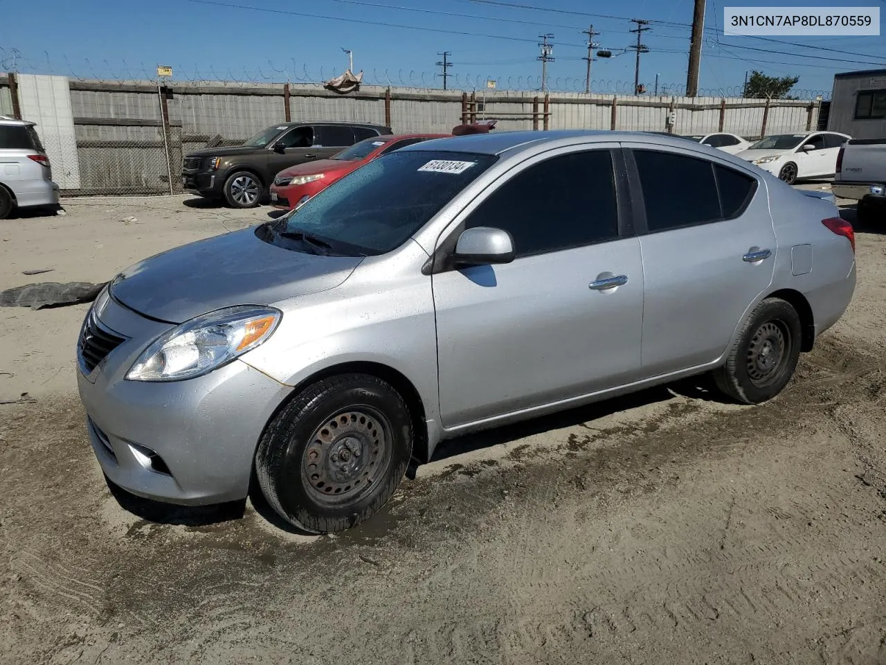 2013 Nissan Versa S VIN: 3N1CN7AP8DL870559 Lot: 61330134