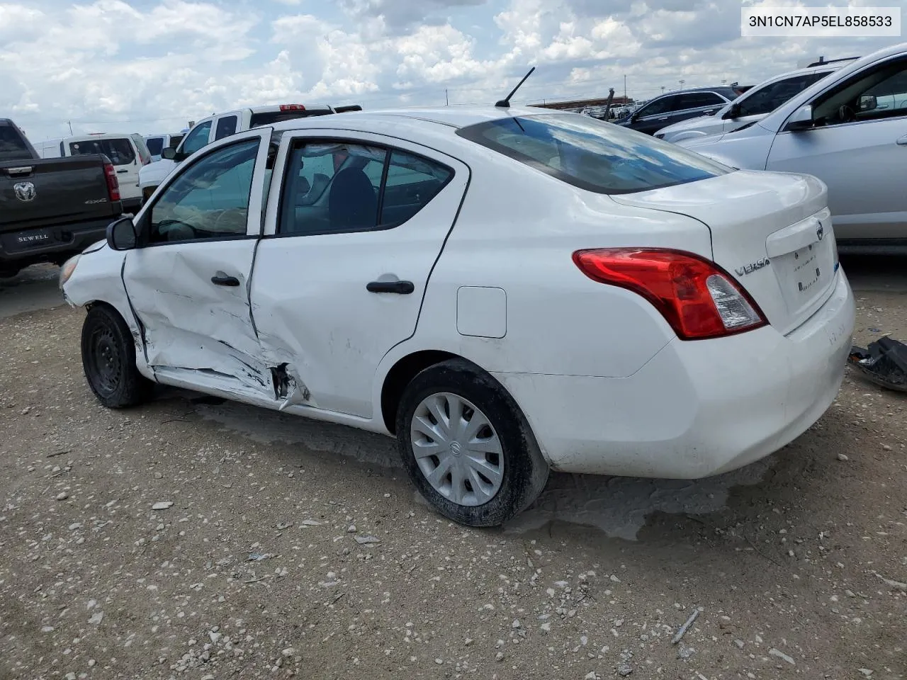 2014 Nissan Versa S VIN: 3N1CN7AP5EL858533 Lot: 63669934