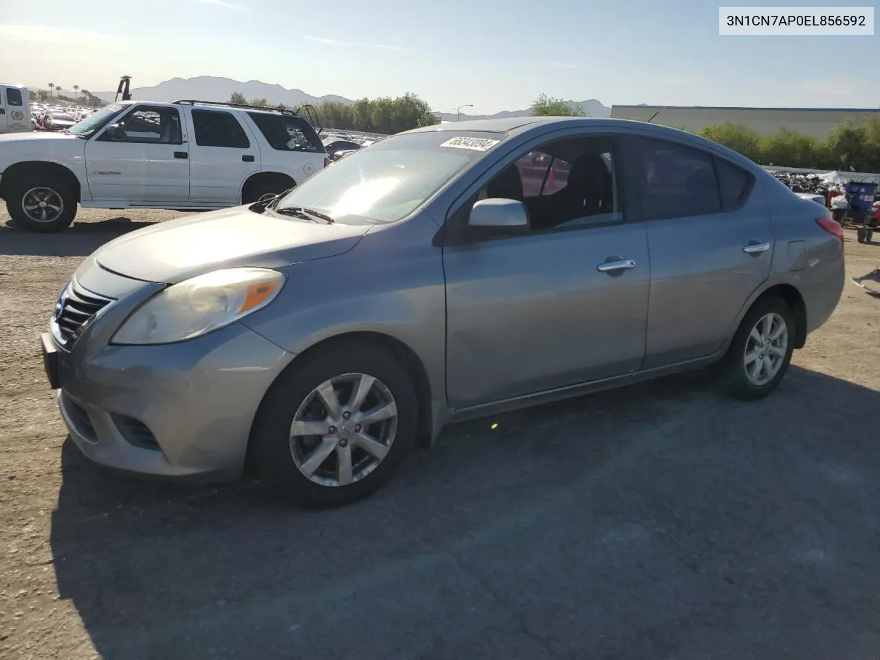 2014 Nissan Versa S VIN: 3N1CN7AP0EL856592 Lot: 66343094