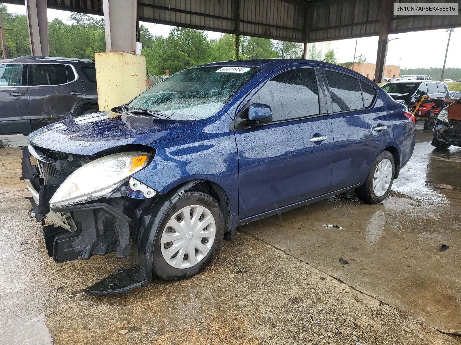 2014 Nissan Versa S VIN: 3N1CN7AP8EK455815 Lot: 66411924