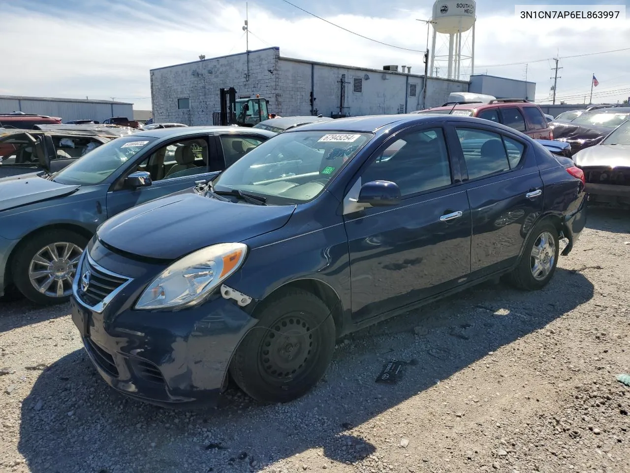 2014 Nissan Versa S VIN: 3N1CN7AP6EL863997 Lot: 67945254