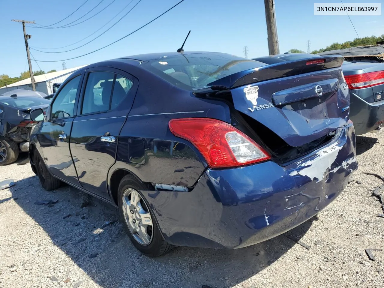 2014 Nissan Versa S VIN: 3N1CN7AP6EL863997 Lot: 67945254