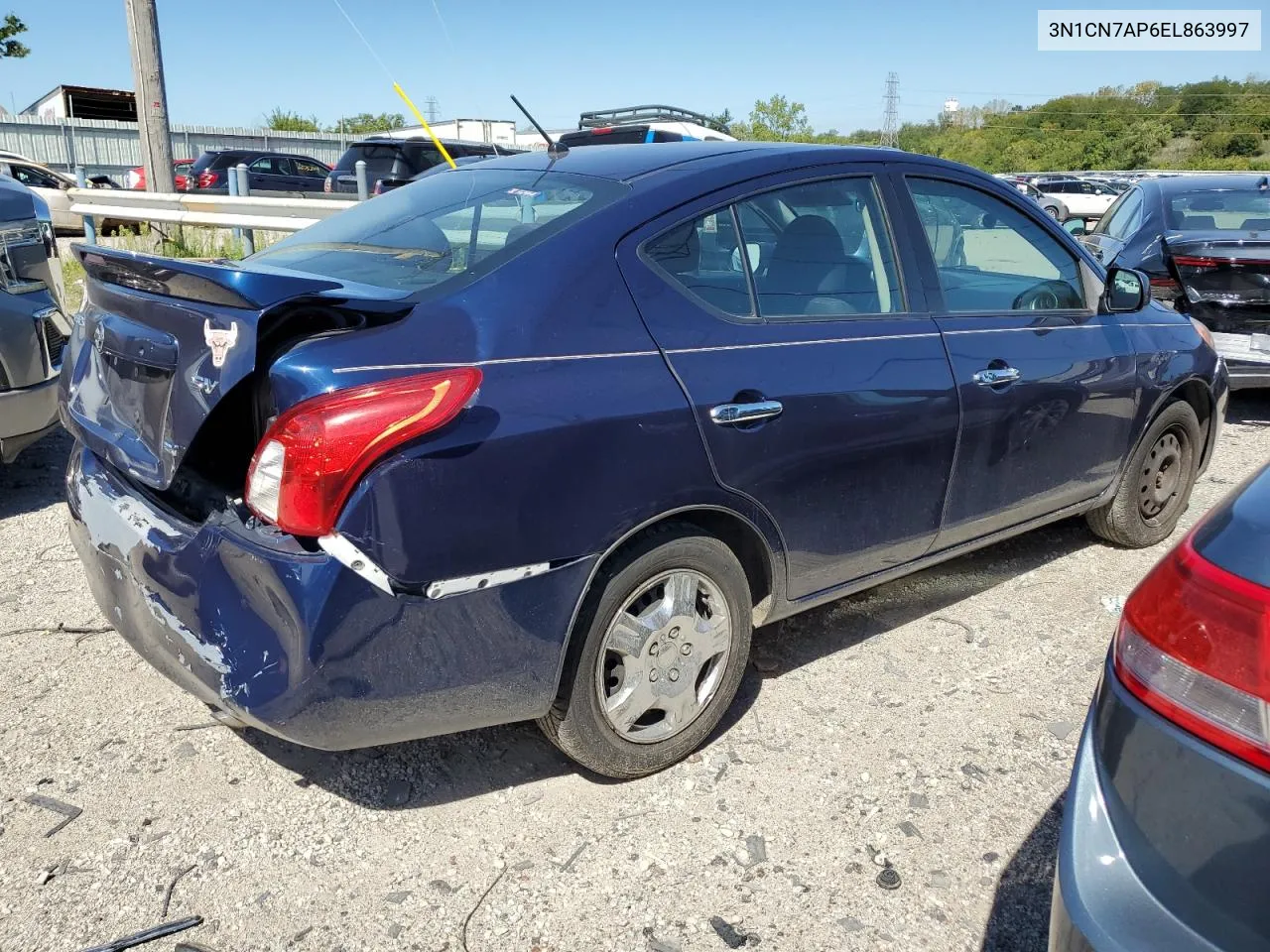 2014 Nissan Versa S VIN: 3N1CN7AP6EL863997 Lot: 67945254