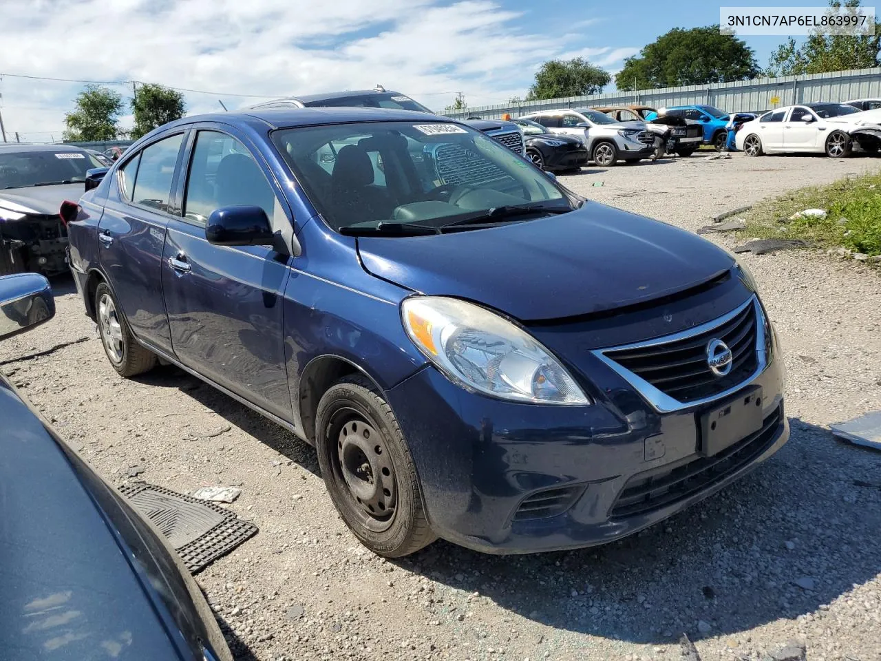 2014 Nissan Versa S VIN: 3N1CN7AP6EL863997 Lot: 67945254