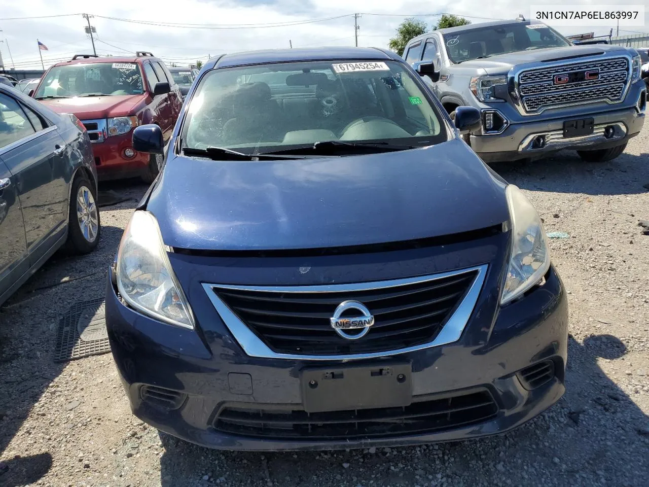 2014 Nissan Versa S VIN: 3N1CN7AP6EL863997 Lot: 67945254