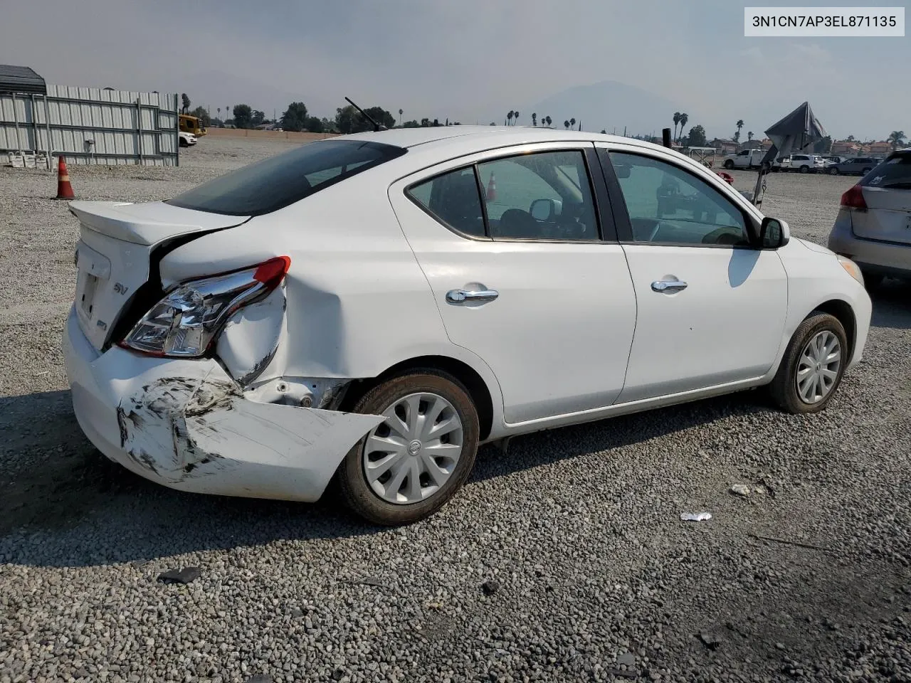 3N1CN7AP3EL871135 2014 Nissan Versa S