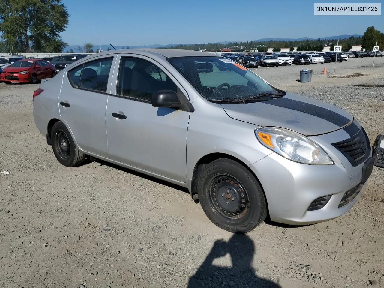 2014 Nissan Versa S VIN: 3N1CN7AP1EL831426 Lot: 70009904