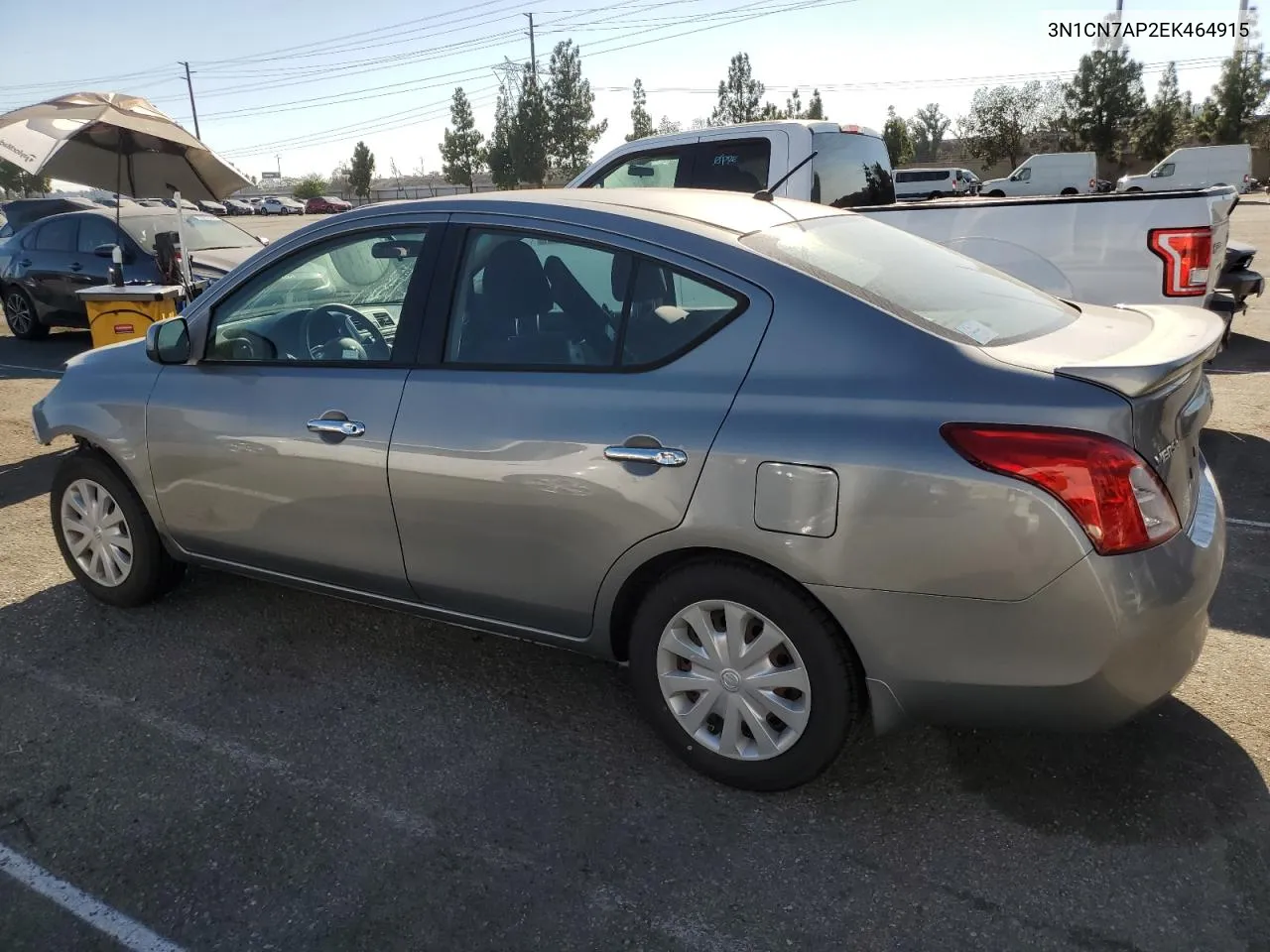 2014 Nissan Versa S VIN: 3N1CN7AP2EK464915 Lot: 71310564