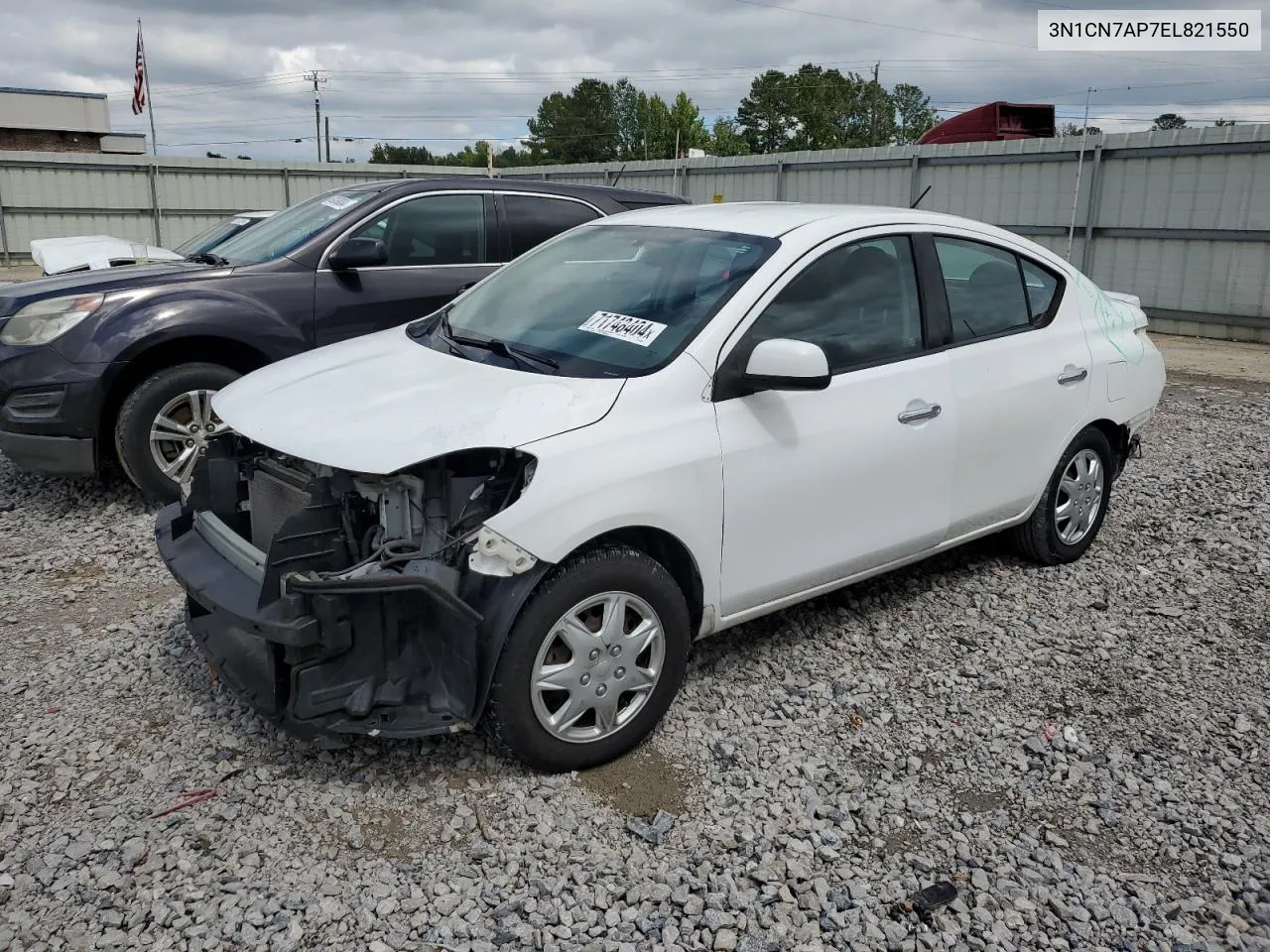 2014 Nissan Versa S VIN: 3N1CN7AP7EL821550 Lot: 71748404